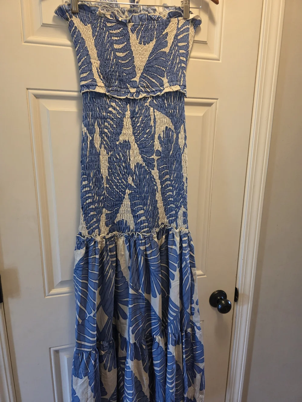 CHICME Floral Printed Tie Ruched Shirred Bandeau Slim Fit Ruffle Hem Dress.NWOT - Picture 5 of 6